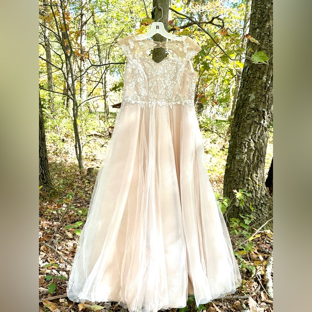 Embellished Glitter Tulle Flower Girl Dress. Girl’s size 14